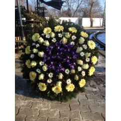 122. Álló koszorú, , gerbera, rózsa, krizantém, írisz